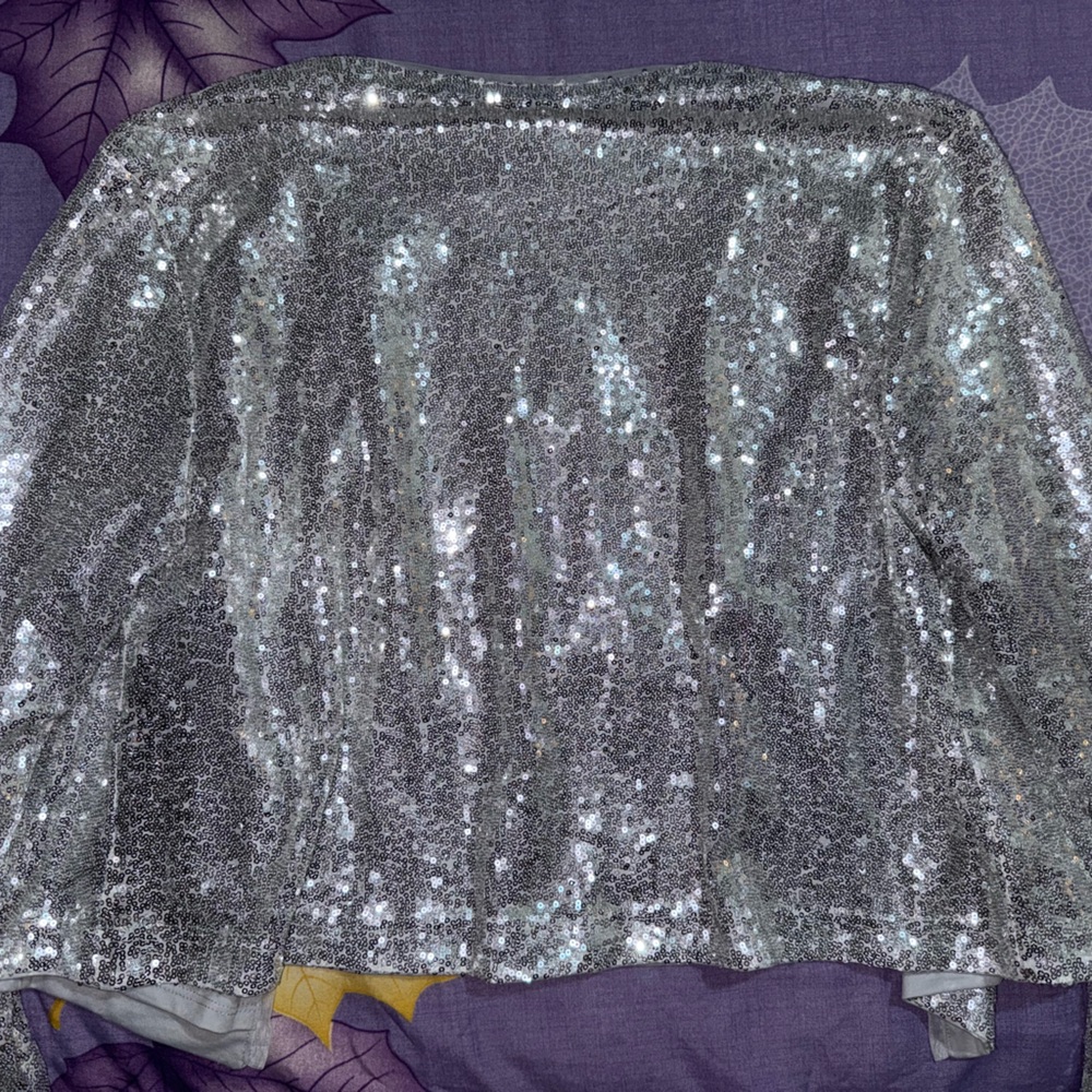 Isaac Mizrahi Shimmering Silver Sequin Jacket - Picture 7 of 7